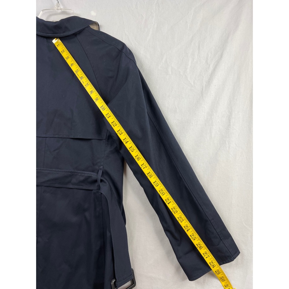 Burberry Trench Coat Women 4* Navy Blue Nova Check Belted Made In England - Picture 10 of 15